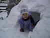 Martinka vykukuje z nové díry ve sněhu :o)